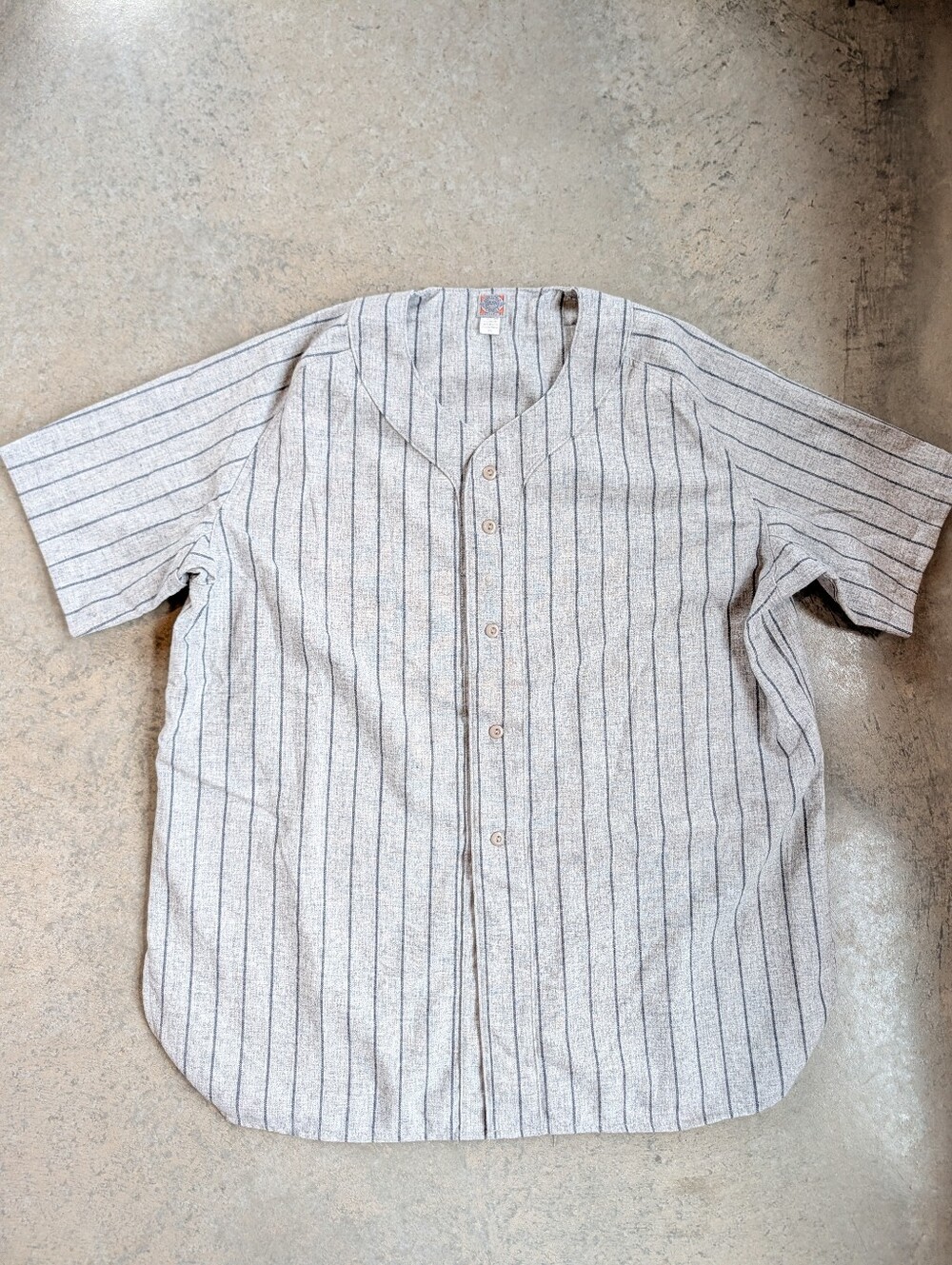 NWOT Wool Blend Ebbets Field Baseball Flannel Jersey XXL Grey Striped